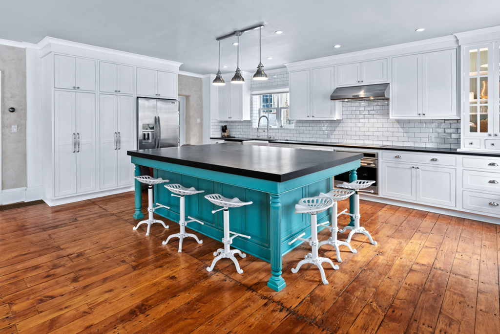 colorful kitchen island