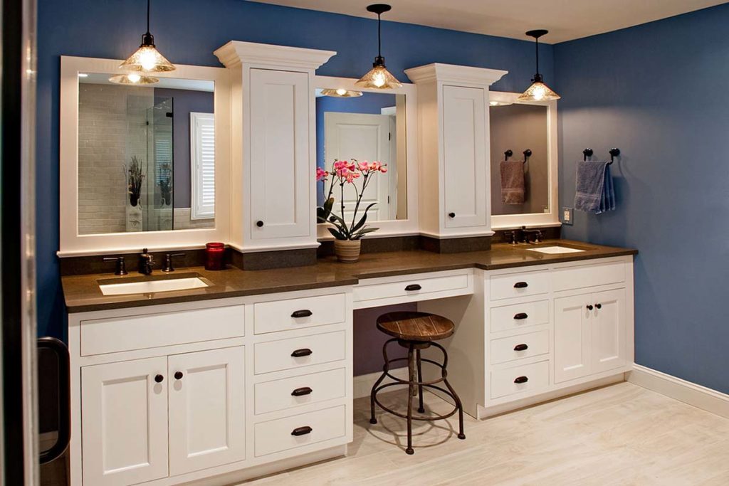 beautiful bathroom renovation with vanity